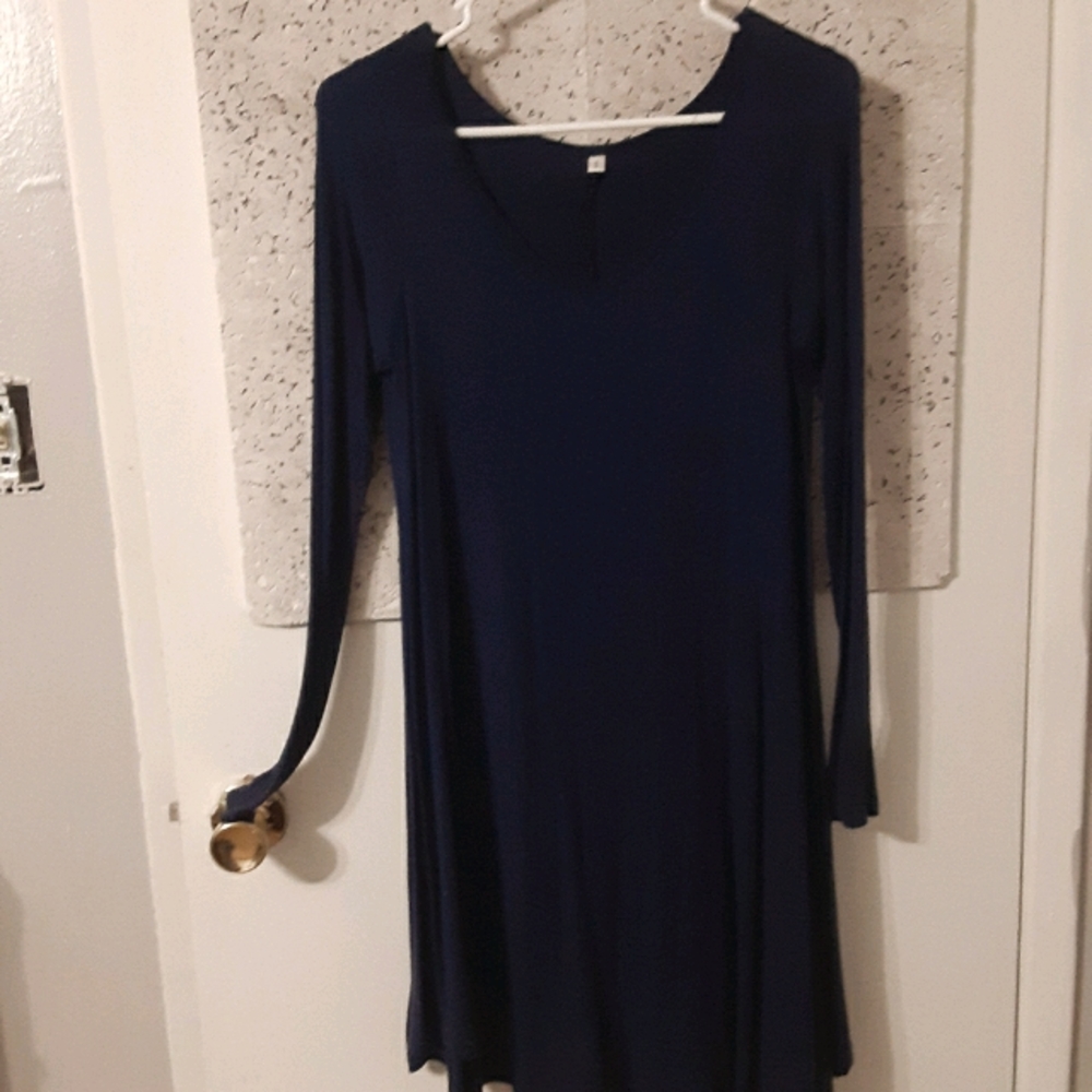 Navy high-low dress